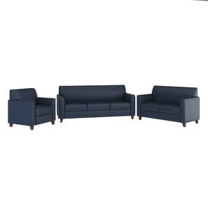 English Elm HERCULES Diplomat Series Navy LeatherSoft Reception Set - Stylish Comfort for Offices & Lobbies BT-827-SET-NVY-GG
