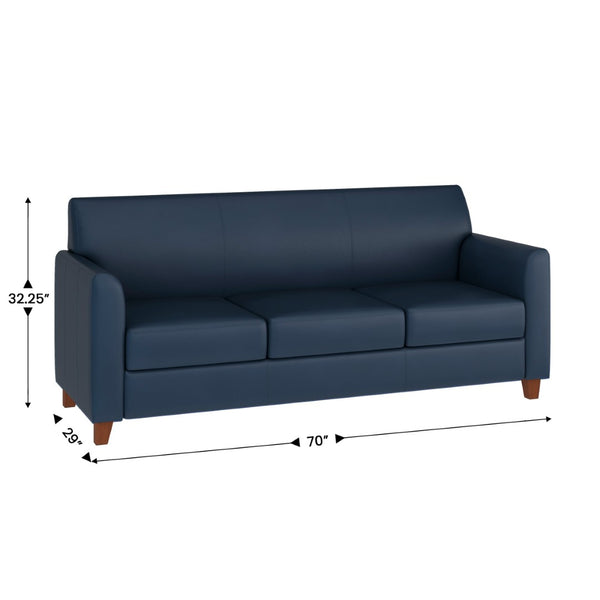 English Elm HERCULES Diplomat Series Navy LeatherSoft Reception Set - Stylish Comfort for Offices & Lobbies BT-827-SET-NVY-GG