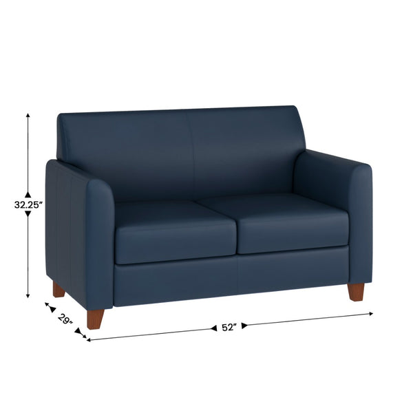 English Elm HERCULES Diplomat Series Navy LeatherSoft Reception Set - Stylish Comfort for Offices & Lobbies BT-827-SET-NVY-GG