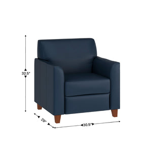 English Elm HERCULES Diplomat Series Navy LeatherSoft Reception Set - Stylish Comfort for Offices & Lobbies BT-827-SET-NVY-GG