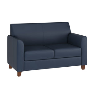 English Elm HERCULES Diplomat Series Navy LeatherSoft Reception Set - Stylish Comfort for Offices & Lobbies BT-827-SET-NVY-GG
