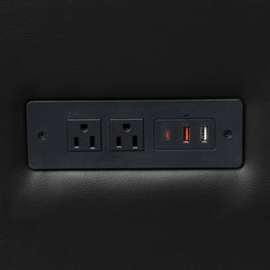 English Elm Agent Black LeatherSoft Reception Chair with Charging Hub, 2 Outlets & 2 USB Ports for Convenience BT-827U-1-BK-GG