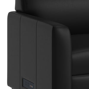 English Elm Agent Black LeatherSoft Reception Sofa with Charging Stations, Stylish Design for Modern Offices BT-827U-3-BK-GG