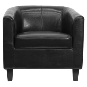 English Elm Katie LeatherSoft Lounge Chair - Elegant Barrel Back Design for Professional and Home Spaces Black BT-873-BK-GG