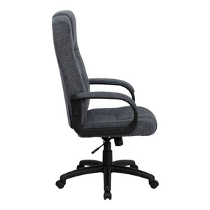 English Elm Rochelle High Back Gray Fabric Executive Office Chair - Ergonomic Comfort & Full Mobility Features! BT-9022-BK-GG