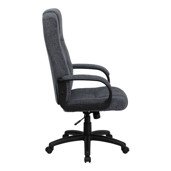 English Elm Rochelle High Back Gray Fabric Executive Office Chair - Ergonomic Comfort & Full Mobility Features! BT-9022-BK-GG