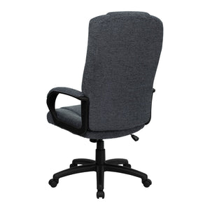 English Elm Rochelle High Back Gray Fabric Executive Office Chair - Ergonomic Comfort & Full Mobility Features! BT-9022-BK-GG