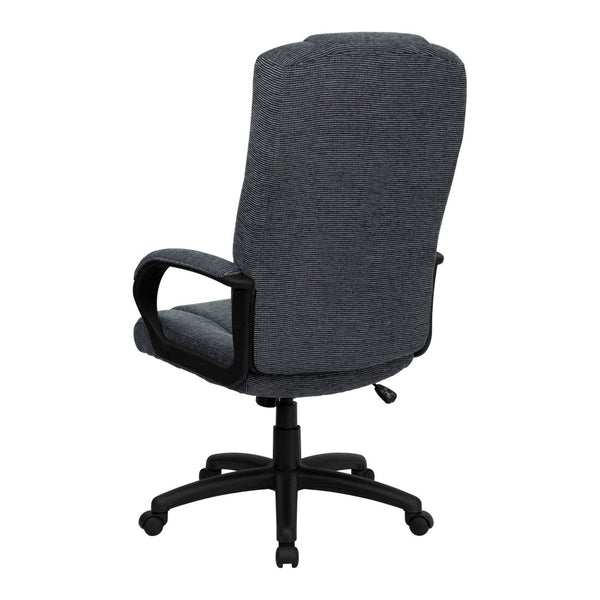 English Elm Rochelle High Back Gray Fabric Executive Office Chair - Ergonomic Comfort & Full Mobility Features! BT-9022-BK-GG