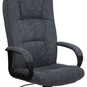 English Elm Rochelle High Back Gray Fabric Executive Office Chair - Ergonomic Comfort & Full Mobility Features! BT-9022-BK-GG