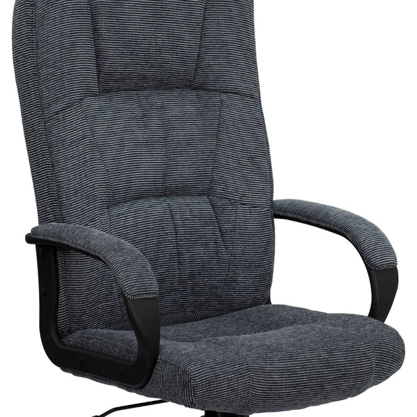 English Elm Rochelle High Back Gray Fabric Executive Office Chair - Ergonomic Comfort & Full Mobility Features! BT-9022-BK-GG