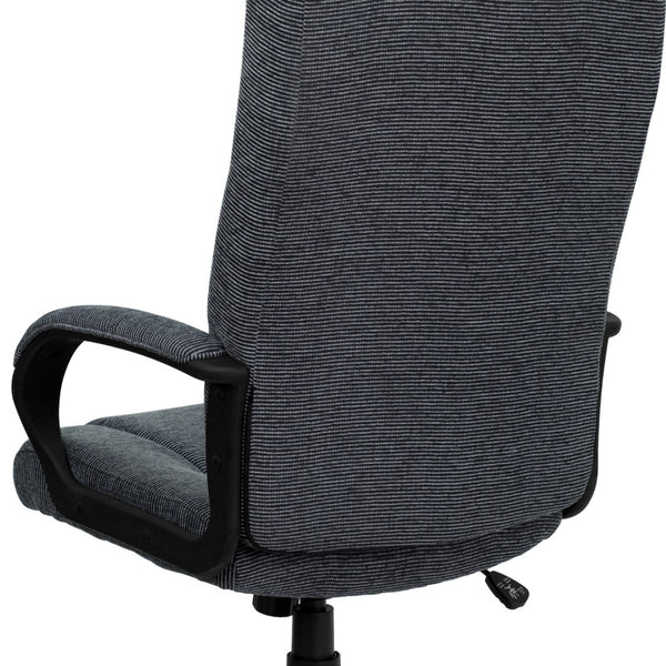 English Elm Rochelle High Back Gray Fabric Executive Office Chair - Ergonomic Comfort & Full Mobility Features! BT-9022-BK-GG
