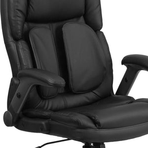 English Elm Hansel Ergonomic High-Back Executive Office Chair in Black LeatherSoft with Adjustable Flip-Up Arms BT-90275H-GG
