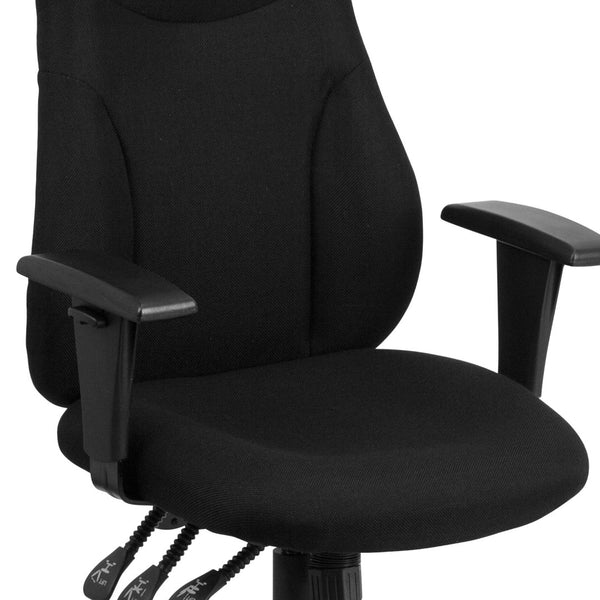 English Elm Hughes High Back Ergonomic Task Chair - Adjustable Fabric Office Chair with Lumbar Support & Tilt BT-90297H-A-GG