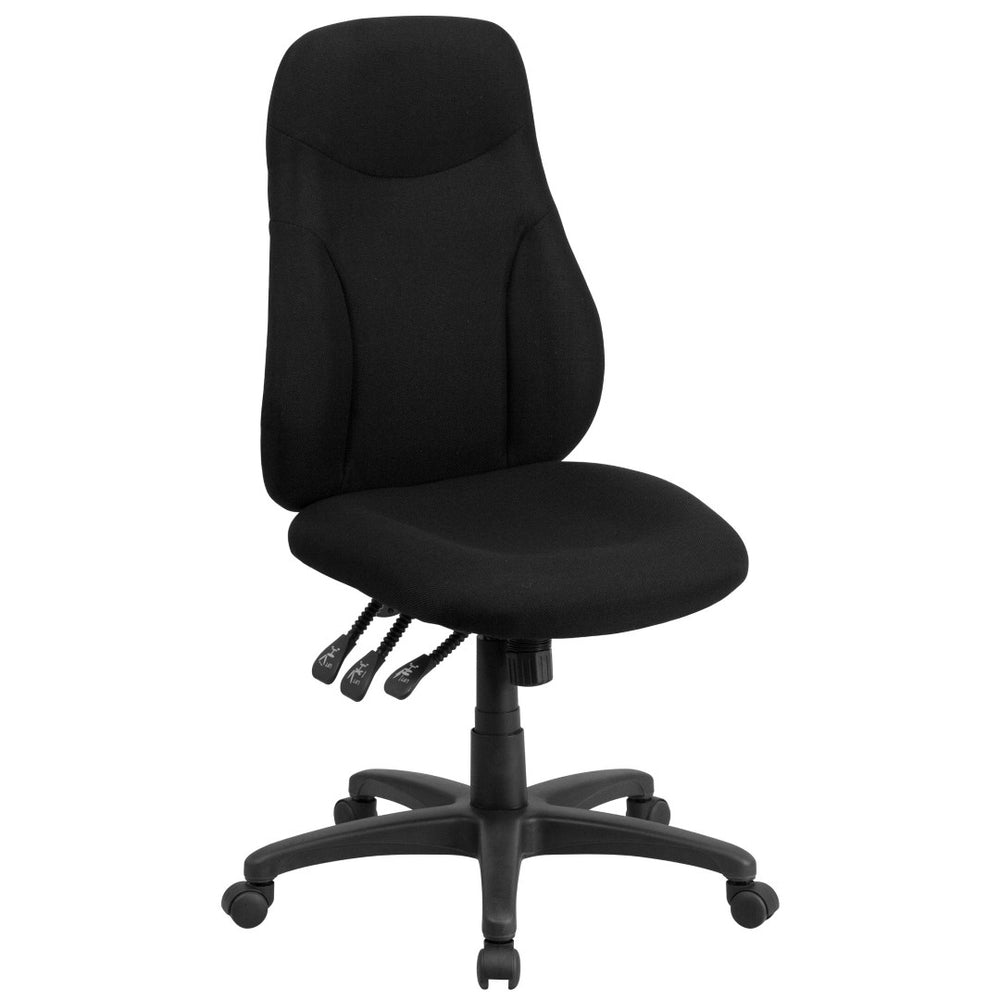 English Elm Hughes High Back Ergonomic Swivel Office Chair - Comfort, Adjustable Support & Stylish Black Design BT-90297H-GG