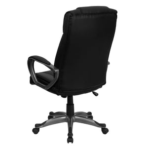 English Elm Hansel High Back Executive Swivel Office Chair - Stylish Black LeatherSoft with Ergonomic Comfort BT-9177-BK-GG
