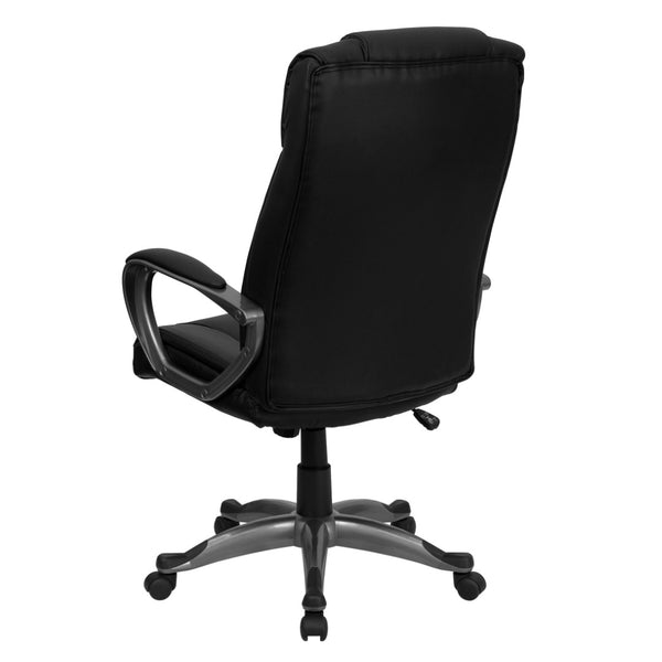 English Elm Hansel High Back Executive Swivel Office Chair - Stylish Black LeatherSoft with Ergonomic Comfort BT-9177-BK-GG