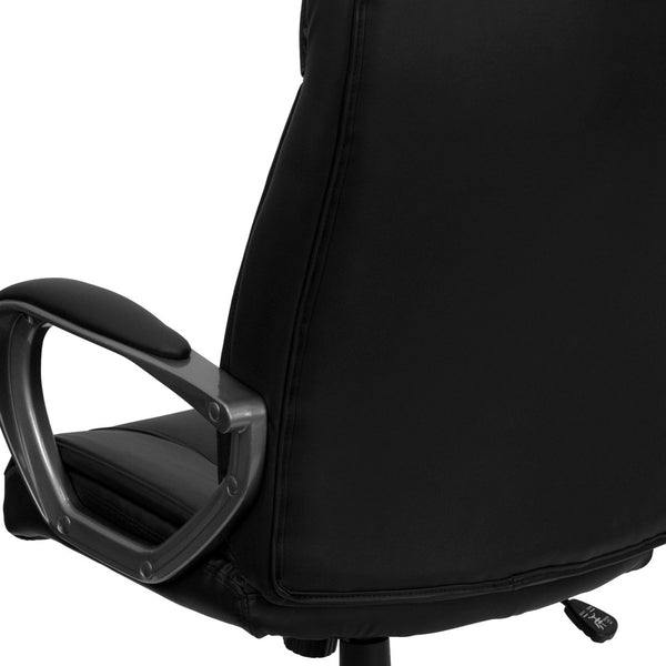 English Elm Hansel High Back Executive Swivel Office Chair - Stylish Black LeatherSoft with Ergonomic Comfort BT-9177-BK-GG