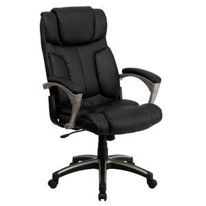 English Elm Hansel High Back Folding LeatherSoft Executive Swivel Chair - Ergonomic Comfort & Portability BT-9875H-GG