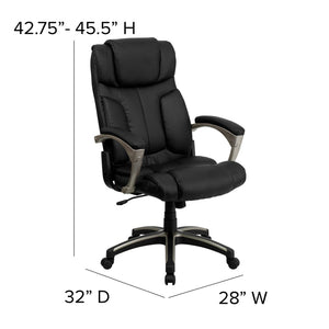English Elm Hansel High Back Folding LeatherSoft Executive Swivel Chair - Ergonomic Comfort & Portability BT-9875H-GG