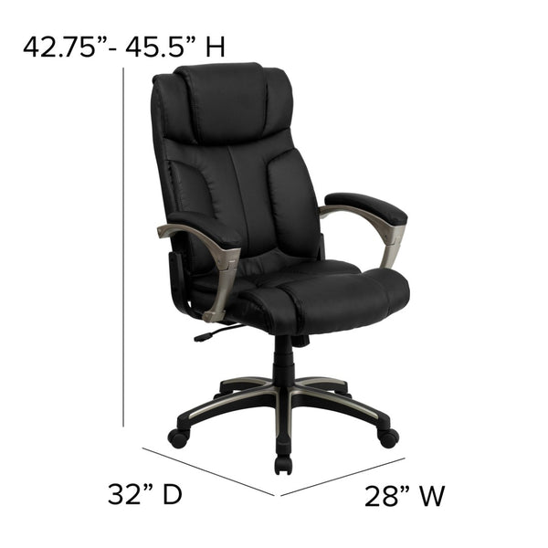 English Elm Hansel High Back Folding LeatherSoft Executive Swivel Chair - Ergonomic Comfort & Portability BT-9875H-GG