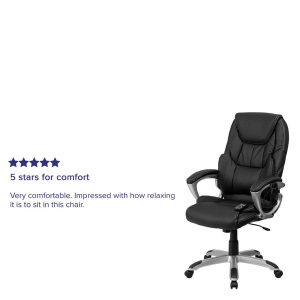 English Elm Hansel High Back Folding LeatherSoft Executive Swivel Chair - Ergonomic Comfort & Portability BT-9875H-GG
