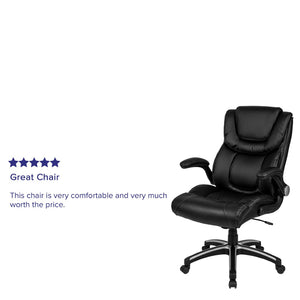 English Elm Hansel High Back Executive Office Chair - Ergonomic LeatherSoft with Adjustable Headrest & Arms BT-9896H-GG