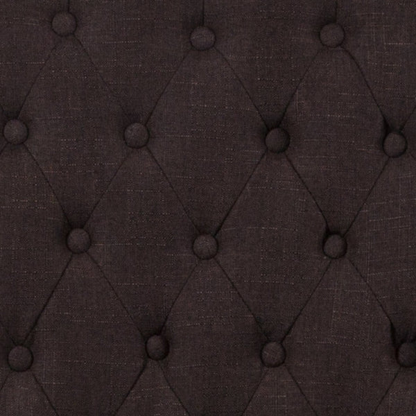 English Elm HERCULES Series Elegant Brown Fabric Parsons Chair with Brass Nail Trim and Walnut Legs for Comfort BT-P-BRN-FAB-GG