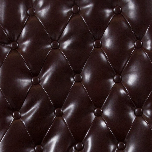 English Elm HERCULES Parsons Chair with Rolled Back, Brass Nailhead Trim & Walnut Finish for Elegant Living Spaces Brown LeatherSoft BT-P-BRN-LEA-GG