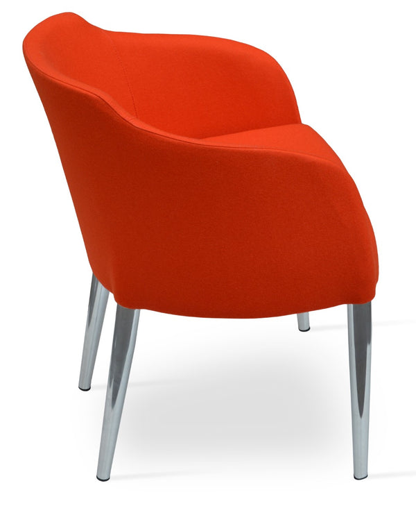 Soho Concept Buca Arm Metal Armchair – Stylish Chrome Frame, Durable Camira Blazer Fabric, 10-year Guarantee! Chrome,Orange  Soho-concept-dining-chair-01657