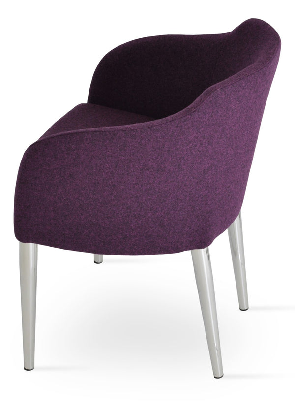 Soho Concept Buca Arm Metal Armchair – Stylish Chrome Frame, Durable Camira Blazer Fabric, 10-year Guarantee! Chrome  Soho-concept-dining-chair-01619