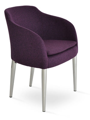 Soho Concept Buca Arm Metal Armchair – Stylish Chrome Frame, Durable Camira Blazer Fabric, 10-year Guarantee! Chrome  Soho-concept-dining-chair-01619