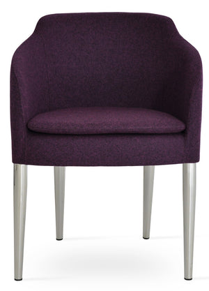 Soho Concept Buca Arm Metal Armchair – Stylish Chrome Frame, Durable Camira Blazer Fabric, 10-year Guarantee! Chrome  Soho-concept-dining-chair-01619