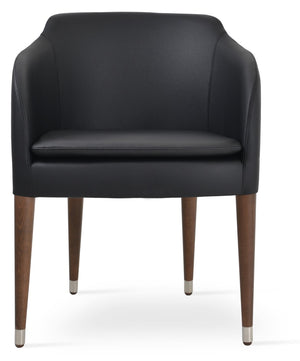 Soho Concept Buca Arm Wood Armchair - Stylish Leatherette Dining Chair With Walnut Finish & 2-year Guarantee Walnut,Black  Soho-concept-dining-chair-01641