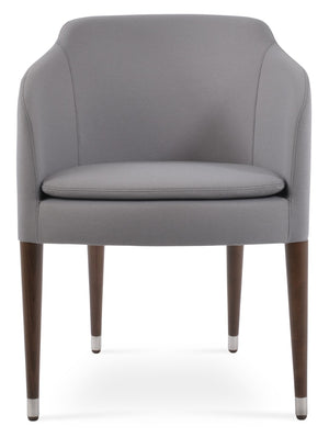 Soho Concept Buca Arm Metal Armchair - Stylish Chrome Base With Boucle, Velvet, And Nubuck Fabrics - 10-year Guarantee Light Grey  Soho-concept-dining-chair-01642