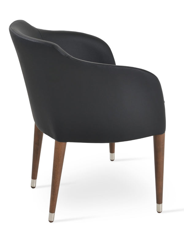 Soho Concept Buca Stylish Metal Armchair With Chrome Base, Leatherette Upholstery & 2-year Guarantee, Soft Black   Soho-concept-dining-chair-01623