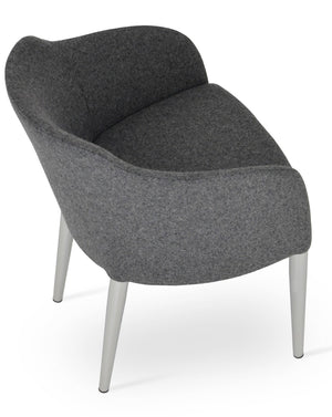 Soho Concept Buca Arm Metal Armchair – Stylish Chrome Frame, Durable Camira Blazer Fabric, 10-year Guarantee! Chrome,Dark Grey  Soho-concept-dining-chair-01624