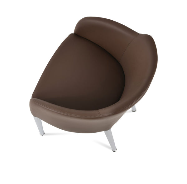 Soho Concept Buca Arm Metal Armchair - Stylish Chrome Base, Boucle Fabric Upholstery, 10-year Guarantee, Brown Brown  Soho-concept-dining-chair-01630
