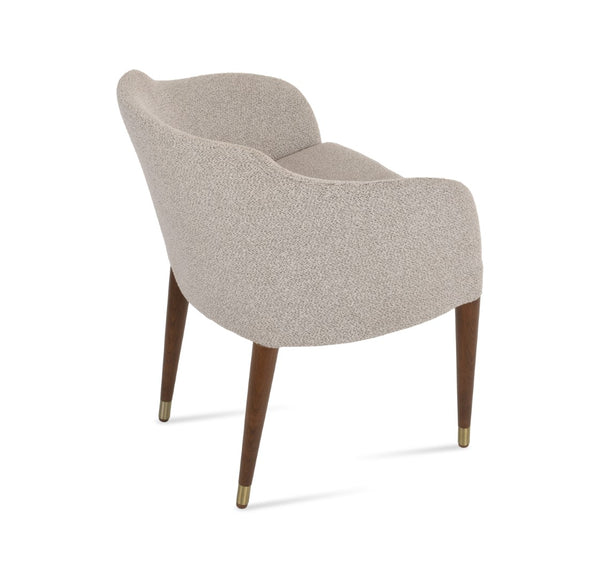 Soho Concept Buca Arm Wood Armchair - Elegant Beech Base, Premium Fabrics, 10-year Guarantee, Modern Design Walnut,White,Grey  Soho-concept-dining-chair-01634