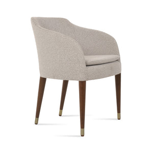Soho Concept Buca Arm Wood Armchair - Elegant Beech Base, Premium Fabrics, 10-year Guarantee, Modern Design Walnut,White,Grey  Soho-concept-dining-chair-01634