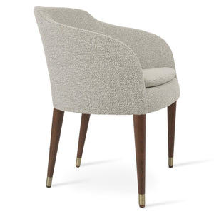 Soho Concept Buca Arm Wood Armchair - Elegant Beech Base, Premium Fabrics, 10-year Guarantee, Modern Design Walnut,Gold,White,Grey  Soho-concept-dining-chair-01628