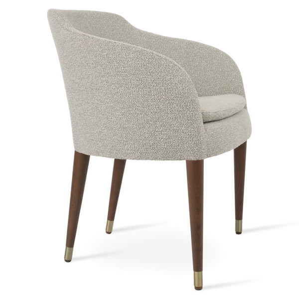 Soho Concept Buca Arm Wood Armchair - Elegant Beech Base, Premium Fabrics, 10-year Guarantee, Modern Design Walnut,Gold,White,Grey  Soho-concept-dining-chair-01628