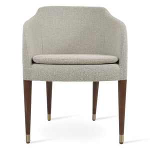 Soho Concept Buca Arm Wood Armchair - Elegant Beech Base, Premium Fabrics, 10-year Guarantee, Modern Design Walnut,Gold,White,Grey  Soho-concept-dining-chair-01628