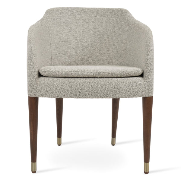 Soho Concept Buca Arm Wood Armchair - Elegant Beech Base, Premium Fabrics, 10-year Guarantee, Modern Design Walnut,Gold,White,Grey  Soho-concept-dining-chair-01628