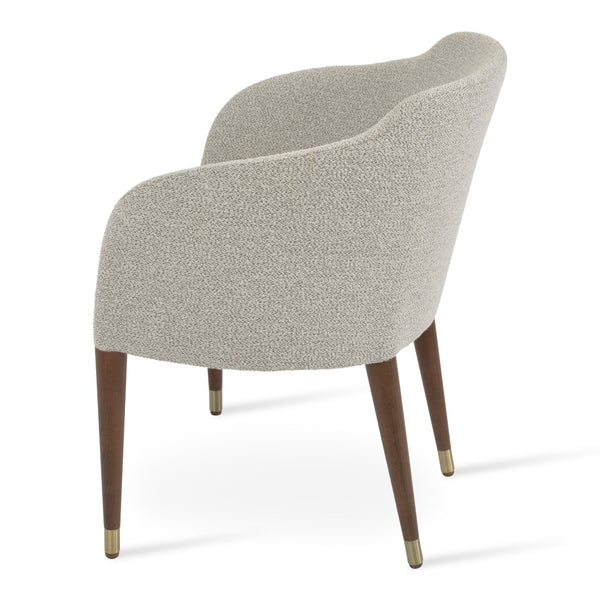 Soho Concept Buca Arm Wood Armchair - Elegant Beech Base, Premium Fabrics, 10-year Guarantee, Modern Design Walnut,Gold,White,Grey  Soho-concept-dining-chair-01628