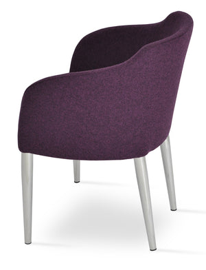 Soho Concept Buca Arm Metal Armchair – Stylish Chrome Frame, Durable Camira Blazer Fabric, 10-year Guarantee!   Soho-concept-dining-chair-01647