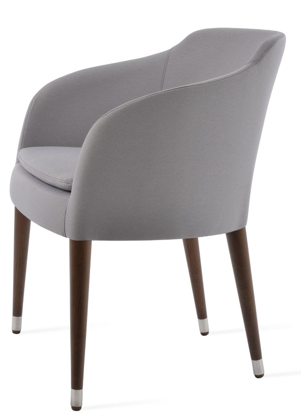 Soho Concept Buca Arm Wood Armchair - Elegant Beech Base, Premium Fabrics, 10-year Guarantee, Modern Design Light Grey  Soho-concept-dining-chair-01655