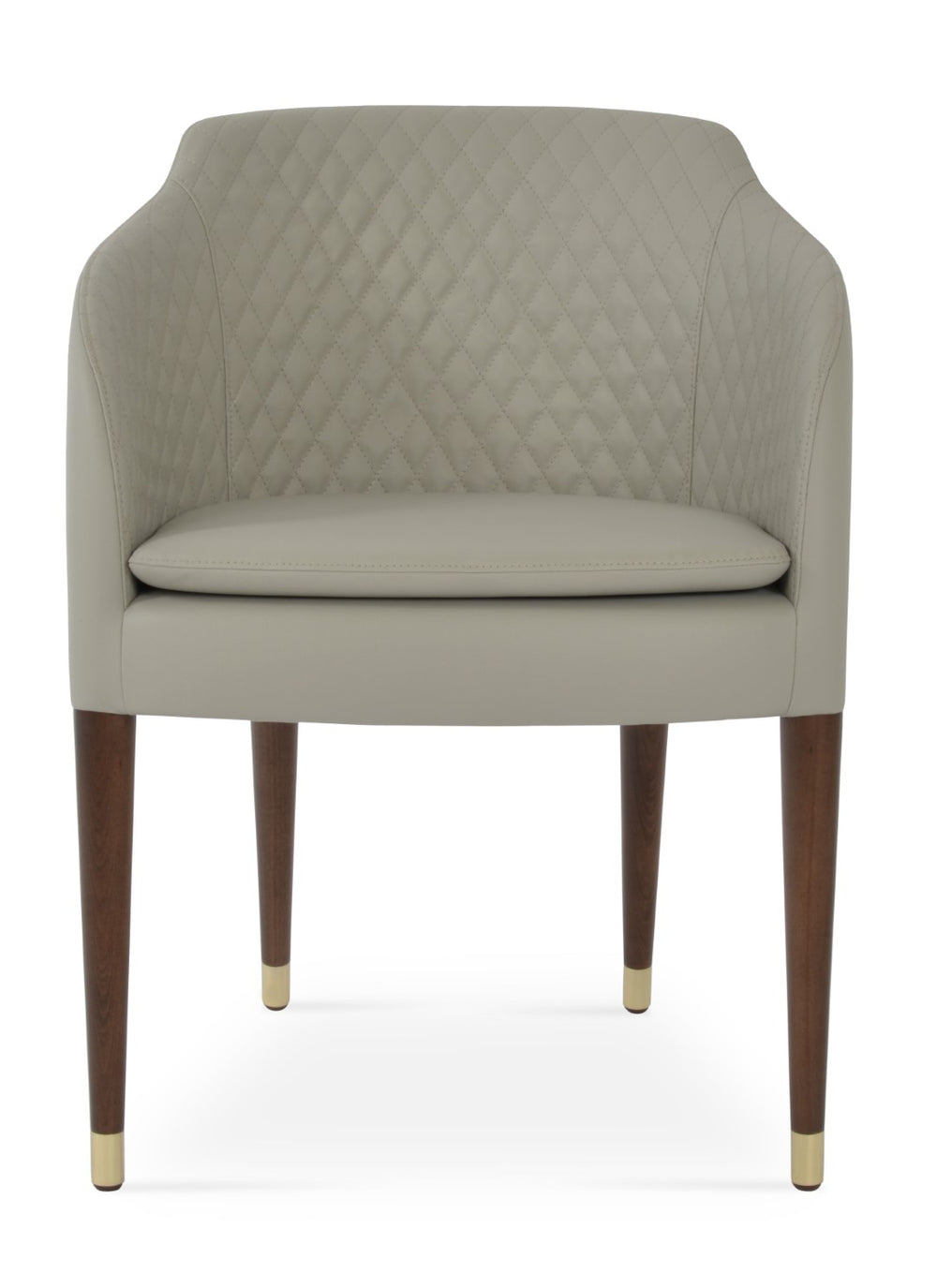 Soho Concept Buca Arm Wood Armchair - Stylish Leatherette Dining Chair With Walnut Finish & 2-year Guarantee Walnut,Gold,Light Grey  Soho-concept-dining-chair-01654
