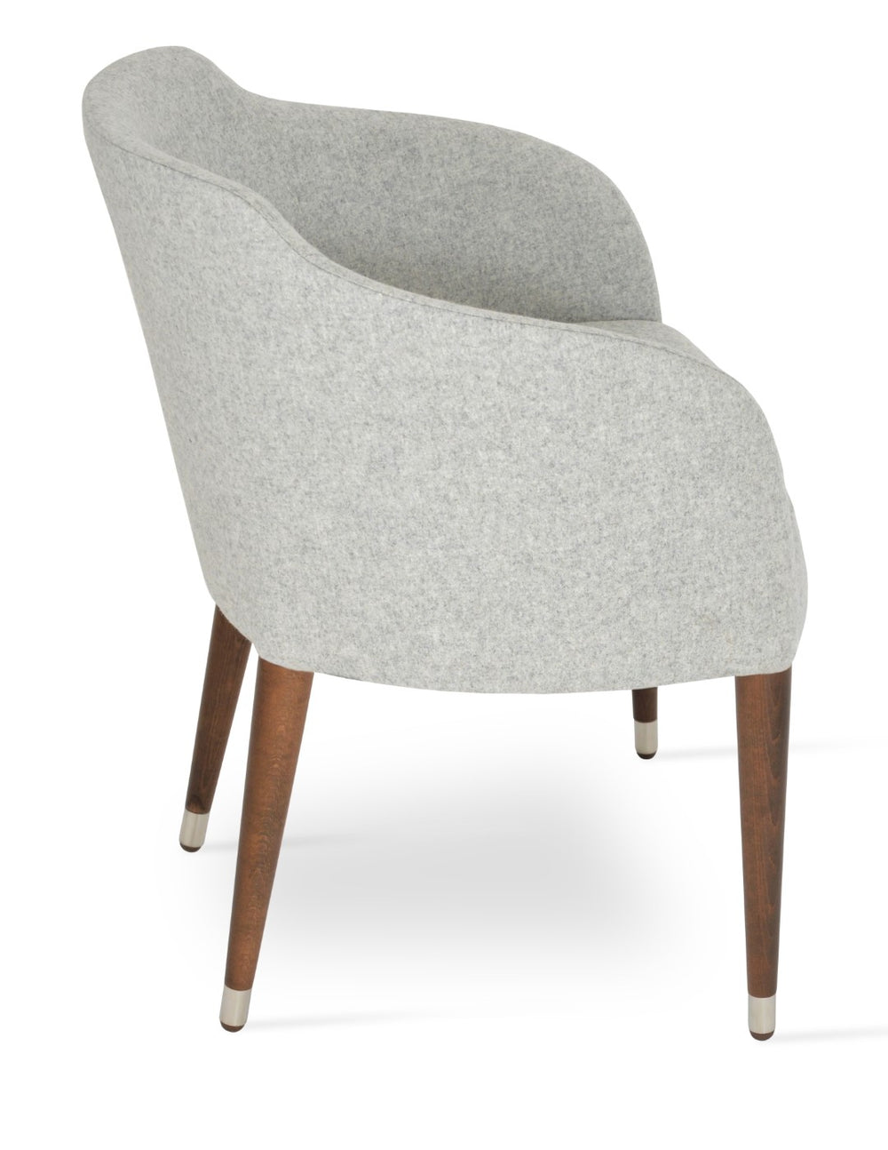 Soho Concept Buca Arm Wood Armchair Dining Chair - Stylish Camira Era Fabric, Walnut Finish, 10-year Guarantee! Walnut,Silver  Soho-concept-dining-chair-01652