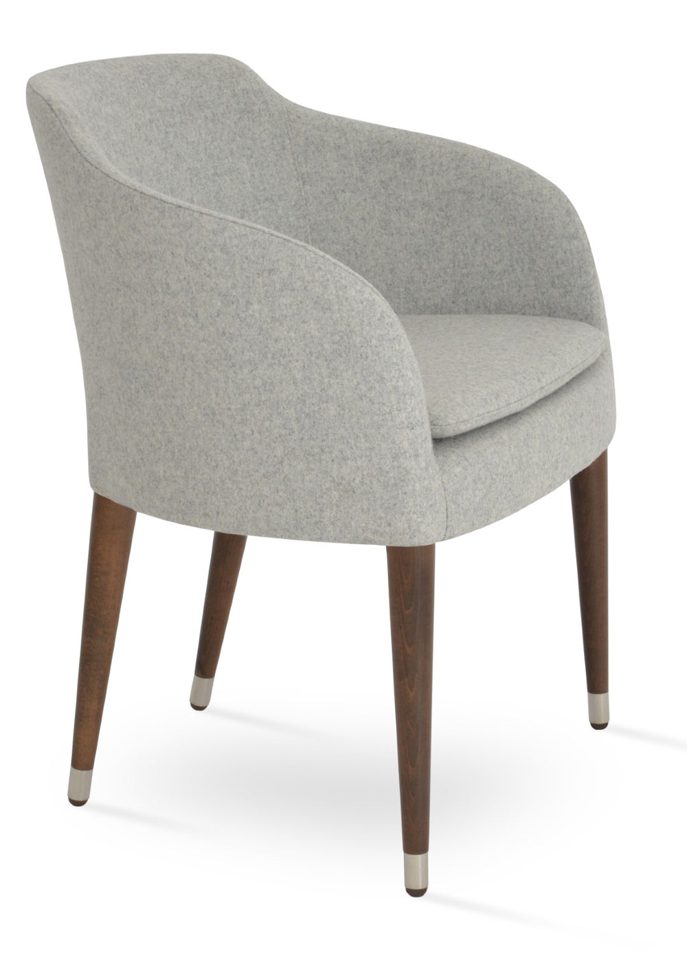 Soho Concept Buca Arm Wood Armchair Dining Chair - Stylish Camira Era Fabric, Walnut Finish, 10-year Guarantee! Walnut,Silver  Soho-concept-dining-chair-01652