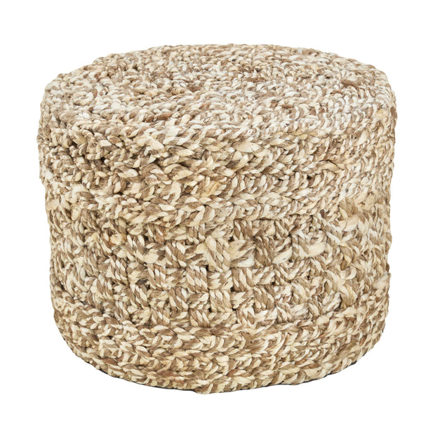 Jaipur Living Jaipur Living Woven Jute Cylinder Pouf Earthy Basket Weave Accent for Boho Rooms 16 W x 16 L x 12 H POF100484